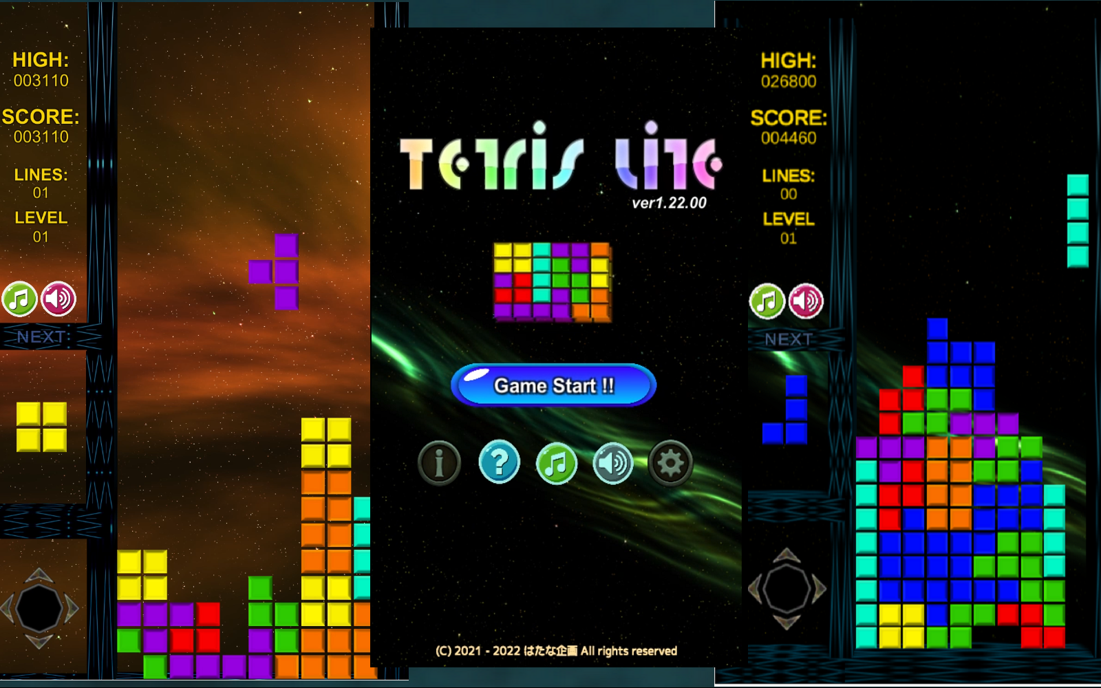 テトリス風落ち物パズルゲーム「Tetris Lite ver1.22.00」